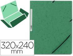 CARPETA Q-CONNECT GOMASCARTON SIMIL-PRESPAN SOLAPAS 320X243 MM VERDE