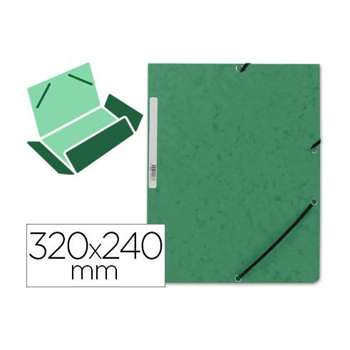 CARPETA Q-CONNECT GOMASCARTON SIMIL-PRESPAN SOLAPAS 320X243 MM VERDE