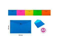 CARPETA SOBRE CON BOTON A4 FLUORESCENTE MP