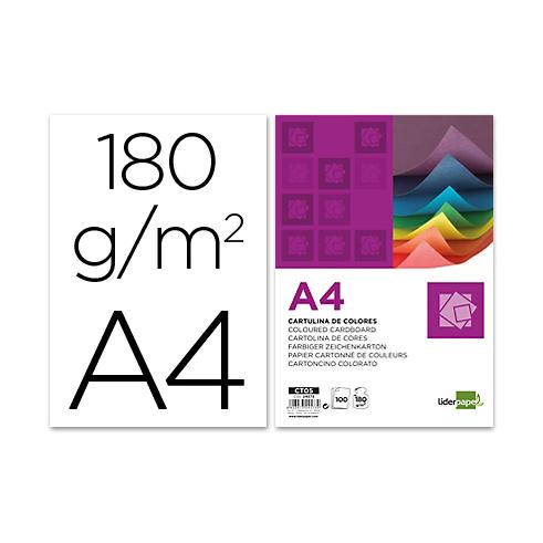 CARTULINA BLANCA A4 180g/m2 LIDERPAPEL(100 unidades)