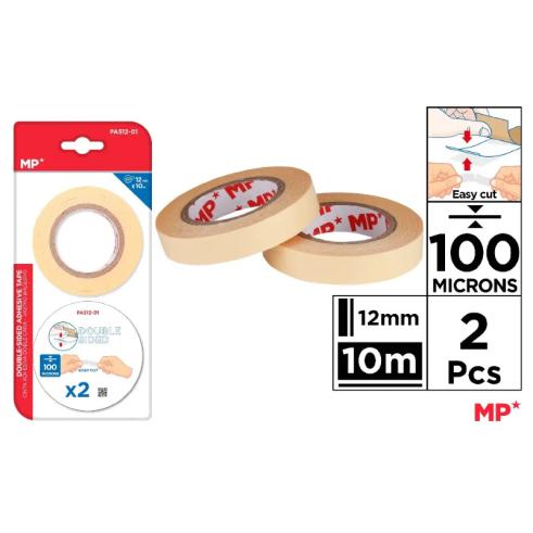 Cinta Adhesiva Doble Cara 100 Micras 12 mm 10 m