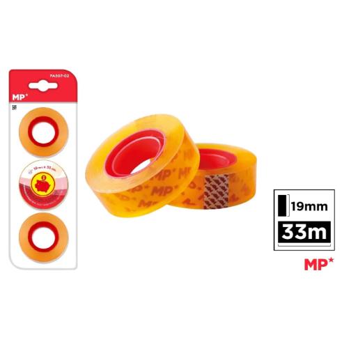 Cinta Adhesiva Transparente 19 mm x 33 m 3 Unidades