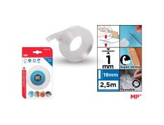 Cinta de Doble Cara Transparente 1 mm x 2,5 m