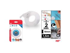 Cinta de Doble Cara Transparente 2 mm x 1,5 m