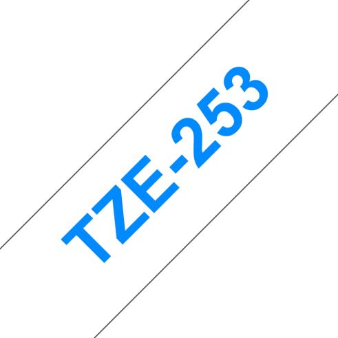 Compatible Brother TZE-253 Azul / Blanco TZ-253