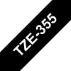 Compatible Brother TZE-355 Blanco  / Negro TZ-355