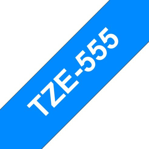 Compatible Brother TZE-555 Blanco / Azul TZ-555