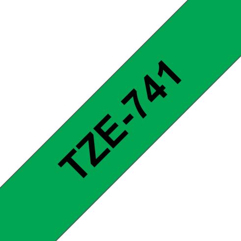 Compatible Brother TZE-741 Negro / Verde TZ-741