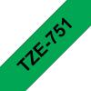 Compatible Brother TZE-751 Negro / Verde TZ-751