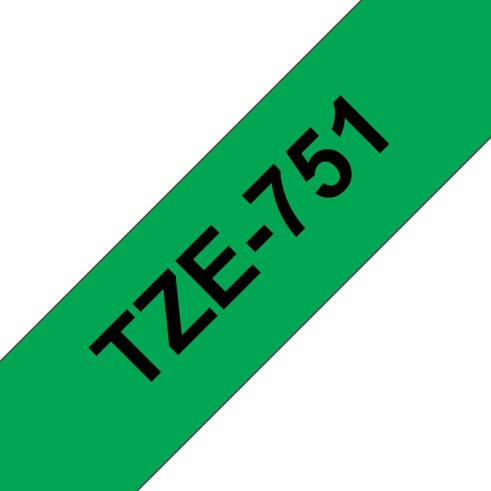 Compatible Brother TZE-751 Negro / Verde TZ-751