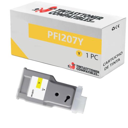Compatible Canon PFI 207 Amarillo Pigmentado