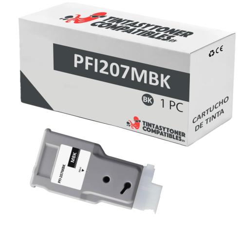 Compatible Canon PFI 207 Negro Mate Pigmentado