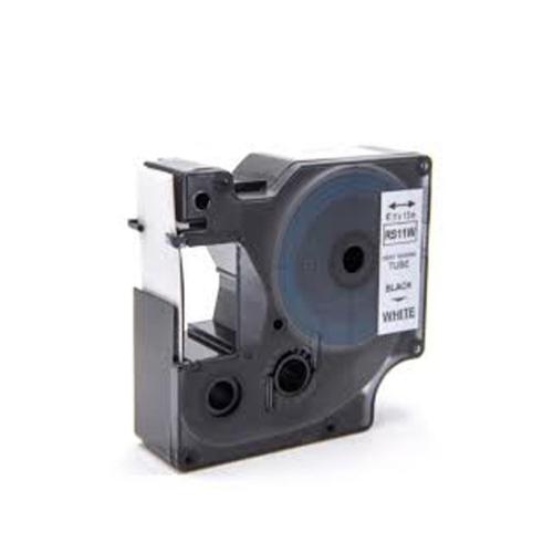 Compatible Dymo 18055 Cinta Tubo Termoretractil Negro / Blanco