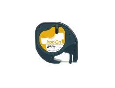 Compatible Dymo LetraTag S0718850 Negro / Blanco Etiqueta Textil