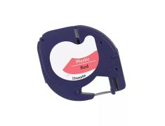Compatible Dymo LetraTag S0721630 Negro / Rojo