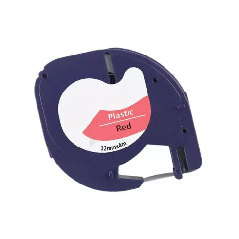 Compatible Dymo LetraTag S0721630 Negro / Rojo