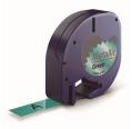 Compatible Dymo LetraTag S0721740 Negro / Metálico Verde