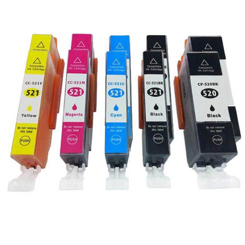 Compatible Pack 10 x Canon PGI 520 CLI 521