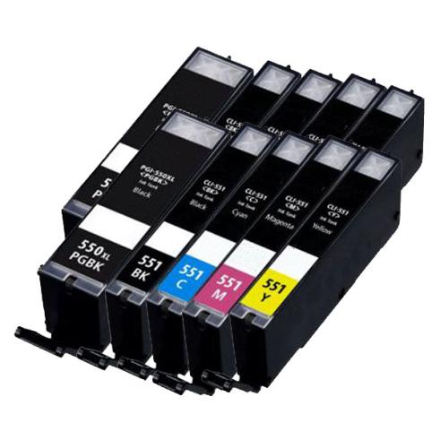 Compatible Pack 10 x Canon PGI 550 CLI 551