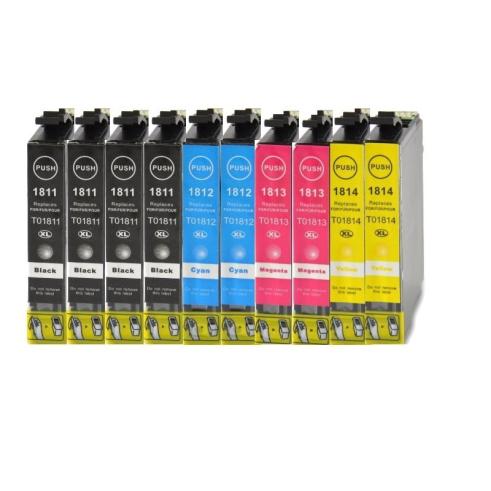 Compatible Pack 10 x Epson T1811/2/3/4 18XL (4N-2C-2M-2Y)