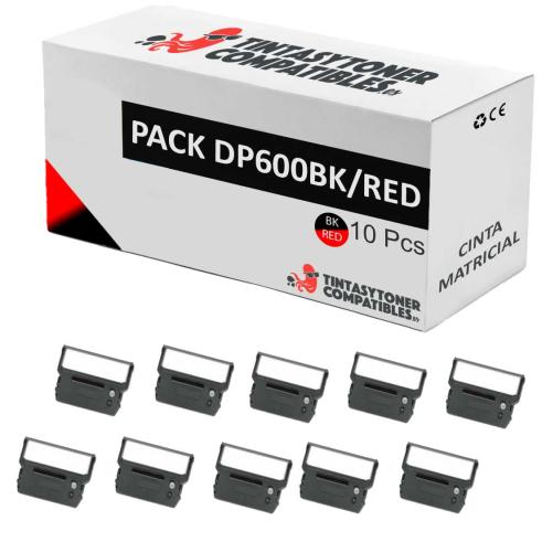 Compatible Pack 10x Cinta Matricial CITIZEN DP600 Negro/Rojo