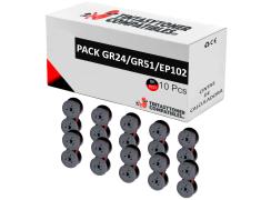 Compatible Pack 10x Cintas GR24/GR51/EP102 Negra/Roja