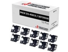 Compatible PACK 10X Dymo D1 45013 Negro / Blanco