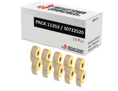 Compatible PACK 10X DYMO LABELWRITER 11352 Etiquetas para Archivos de Papel Térmico