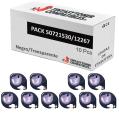 Compatible Pack 10x Dymo LetraTag S0721530 Negro / Transparente