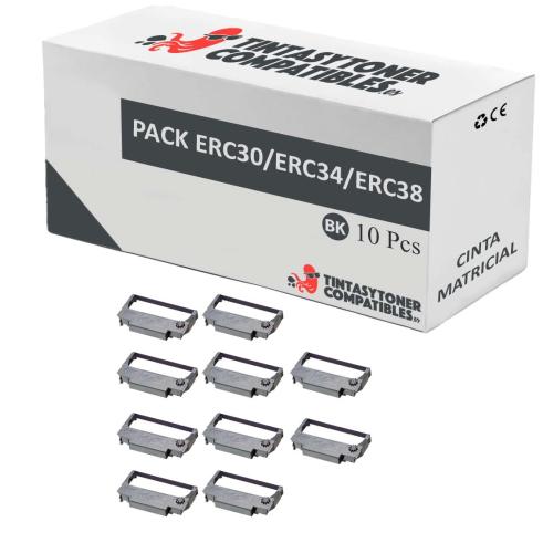 Compatible PACK 10X Epson ERC30 ERC34 ERC38 Negro