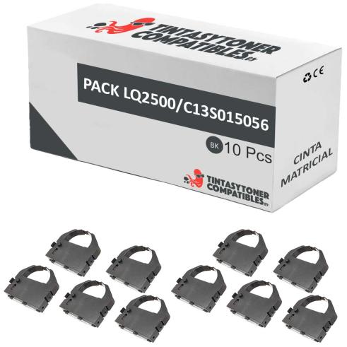Compatible Pack 10x Epson LQ-2500 Cinta Matricial Negra