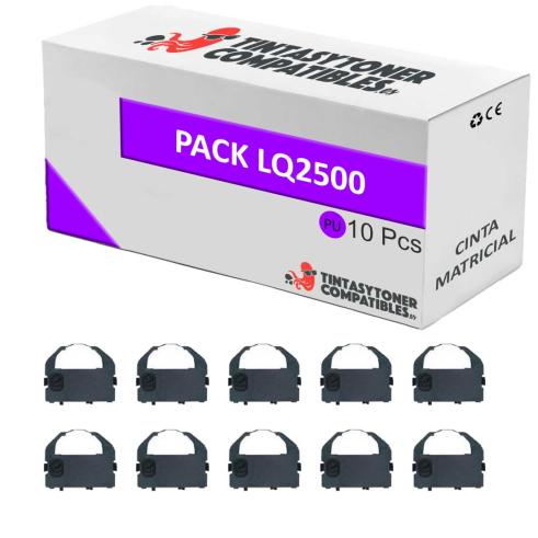 Compatible Pack 10x Epson LQ-2500 Cinta Matricial Purpura