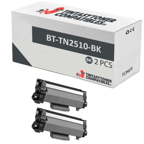 Compatible Pack 2x Brother TN2510 Negro