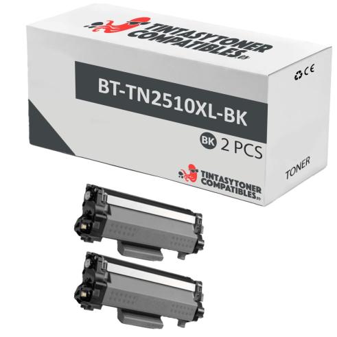 Compatible Pack 2x Brother TN2510XL Negro