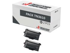 Compatible Pack 2x Brother TN3610 Negro