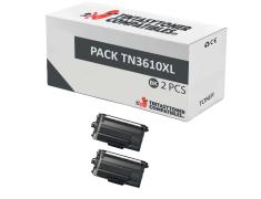 Compatible Pack 2x Brother TN3610XL Negro