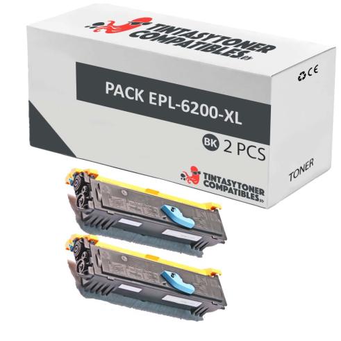 Compatible Pack 2x Epson EPL 6200 (Alta Capacidad)