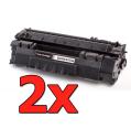 Compatible Pack 2x HP Q7553A Negro