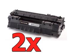 Compatible Pack 2x HP Q7553A Negro