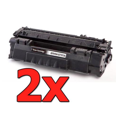 Compatible Pack 2x HP Q7553A Negro