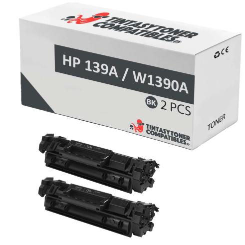 Compatible Pack 2x HP W1390A Negro