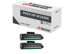 Compatible Pack 2x HP W1420A Negro (Con Chip)