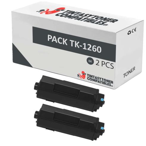 Compatible Pack 2x Kyocera TK1260 Negro