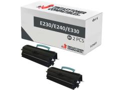 Compatible Pack 2x Lexmark E230 / E240 / E330 Negro
