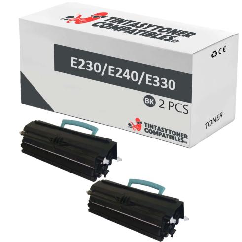 Compatible Pack 2x Lexmark E230 / E240 / E330 Negro