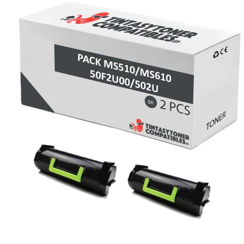 Compatible PACK 2X LEXMARK MS510 / MS610