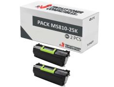 Compatible Pack 2x Lexmark MS810 / MS811 / MS812 (25k) 52D2H00 / 522H