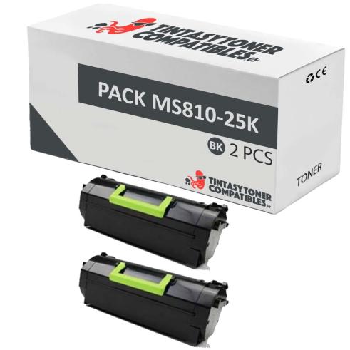 Compatible Pack 2x Lexmark MS810 / MS811 / MS812 (25k) 52D2H00 / 522H