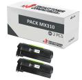 Compatible Pack 2x Lexmark MX310 / MX410 / MX510 / MX511 / MX611 Negro