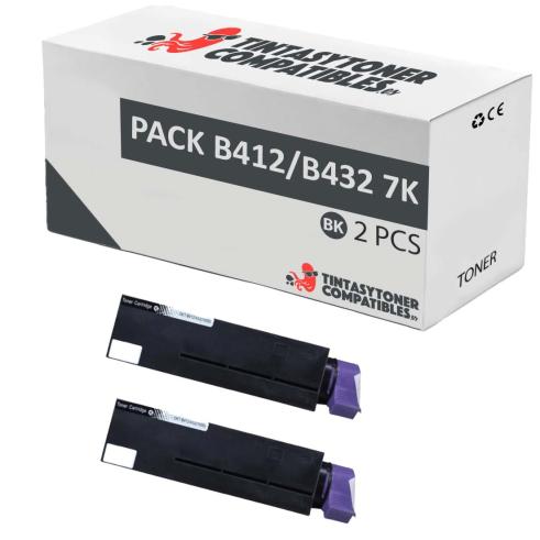 Compatible Pack 2x OKI B412 / B432 / B512 / MB472 / MB492 / MB562 (7k)